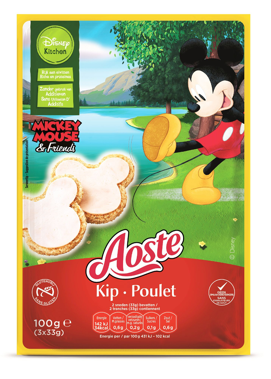 Het kleine formaat van deze Aoste kipfilet past perfect op de boterham