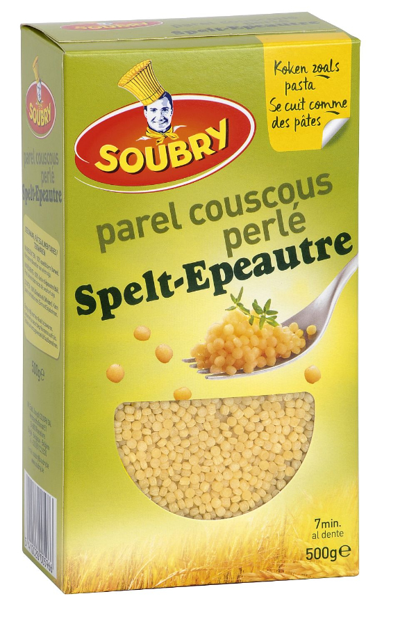 Soubry Parelcouscous is een nieuwkomer in het gamma van Soubry. Deze kleine pastapareltjes met hun volle, zachte smaak zijn gemaakt van 100% durum